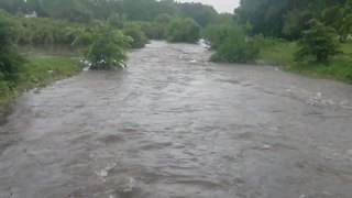 Lincoln Creek Parkway nearly flooded over during Monday's downpours