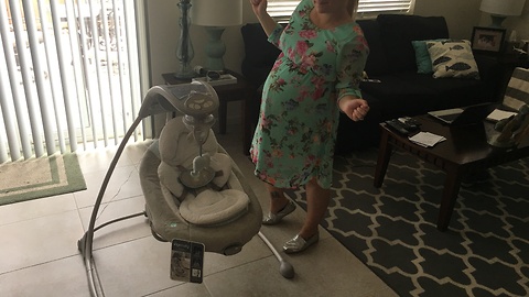 Pregnant Beauty Dancing To Her New Baby Swing