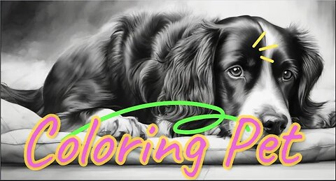 Coloring pet dog with Printable PDF Sample (ALL AGES)