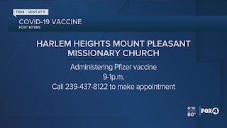 Harlem Heights Mount Pleasant MIssionary Church administering free vaccinations