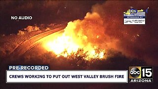 Large brush fire southwest of the Valley Friday