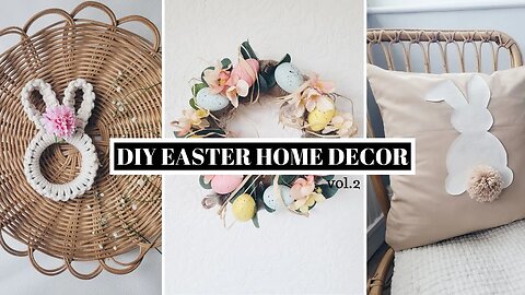 DIY EASTER DECORATIONS | Easter Wreath & Macrame Bunny Ears | Quick and Easy Ideas