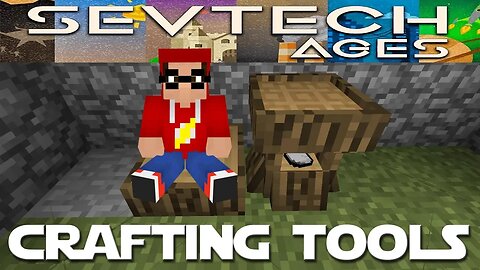 Minecraft SevTech Ages ep 2 - Crafting Tools And Spear Fishing