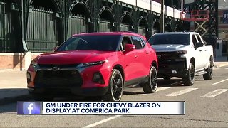 Is General Motors insensitive to display a Chevy Blazer inside Comerica Park?