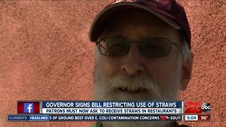 Governor signs bill restricting use of plastic straws