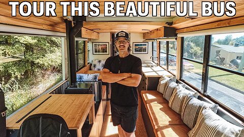 Tour of AMAZING Self Built US$30K Skoolie for Single Dad | Bus Life NZ