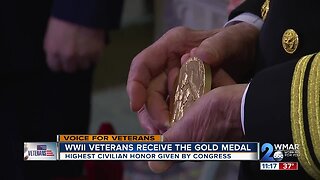 WWII veterans receive the gold medal, highest civilian honor given by congress