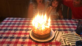 Crazy Incredible Candle surprises toddler