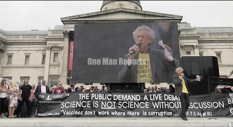 Piers Corbyn speech in Trafalgar Square