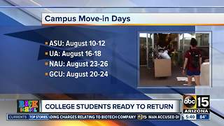 College students spend weekend moving into dorms