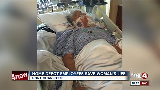 Home Depot employees save woman's life