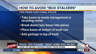 Police give tips to avoid 'box stalkers' during holidays