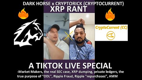 XRP RANT with DARKHORSE (Tik Tok Live Special) - fireside discussion