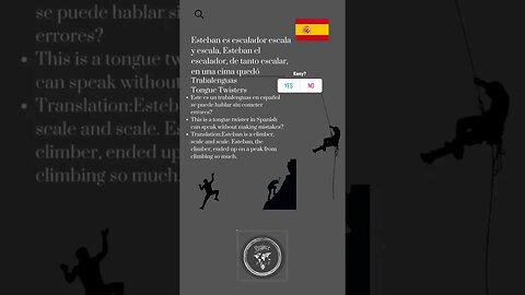 🇪🇸 Tongue Twisters in Español/Trabalenguas en Español- Esteban es escalador escala y escala...