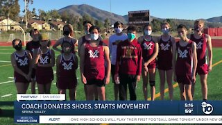 Spring Valley coach donates shoes to students, sparking movement