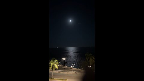 Moonset over the ocean this morning at 6:15 am 🌗