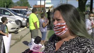 Crowds gather in Kenosha to protest against the Kenosha School District