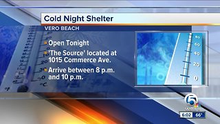 Cold weather shelters opening in South Florida