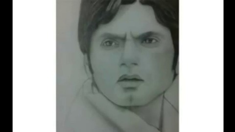 graphite sketch of actor nawazzudin siddhiqui...