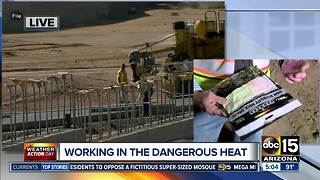 Outdoor workers taking precautions in the dangerous heat