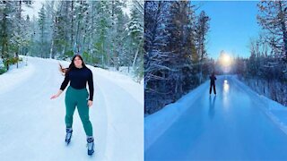 Cette patinoire à moins de 2 h de Montréal offre une belle glace lisse dans les bois