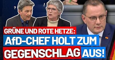 Unerträgliche grüne und rote Hetze: Tino Chrupalla holt zum Gegenschlag aus! AfD-Fraktion Bundestag