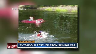 Clearwater Fire Medics save 91-year-old man from sinking car after crashing into pond