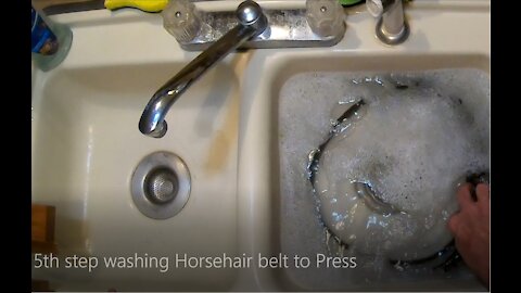 5th step washing Horsehair belt to Press