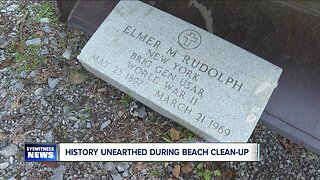 Surprise find durning Lake Erie beach cleanup