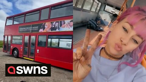 UK woman buys DOUBLE DECKER BUS and is converting it into a HOME