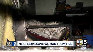 Neighbors save wheelchair-bound woman from house fire