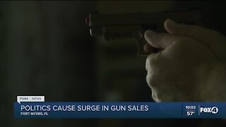 Politics are causing a surge in gun sales