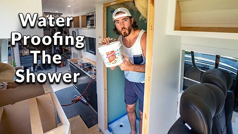 Waterproofing Our Van's Shower + More Van Build Projects