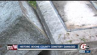 Historic Boone County, Indiana cemetery damaged in crash