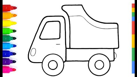How to Draw dump truck easy for kids