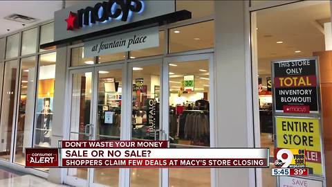 Few deals so far at Macy's Cincinnati store closing sale