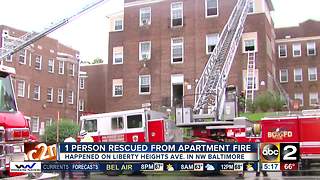 One person rescued from apartment fire in Liberty Heights