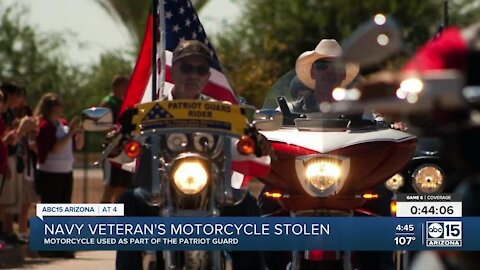 Someone stole Arizona Patriot Guard rider's motorcycle he uses to escort fallen heroes