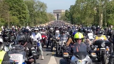 Bikers took over Paris to protest against new government regulations !!!