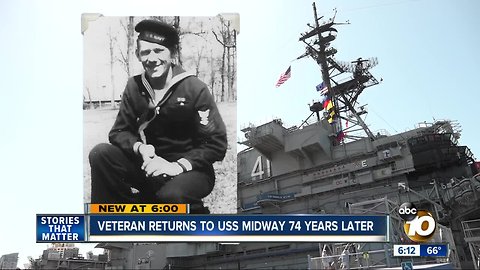 WWII veteran returns to USS Midway 74 years later