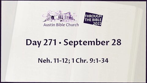 Through the Bible 2022 (Day 271)