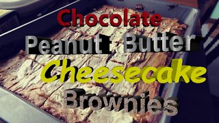Chocolate Peanut Butter Cheesecake Brownies