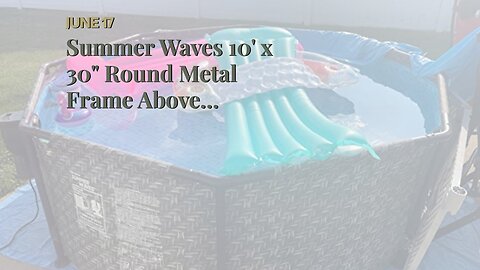 Summer Waves 10' x 30" Round Metal Frame Above Ground Outdoor Backyard Swimming Pool Set with S...