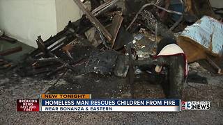 Homeless man saves children from burning apartment