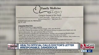 "Irresponsible and dangerous": Douglas County health official speaks out against COVID-19 letter