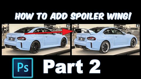 How To Add Wheels And Change Color Of Car In Photoshop Tutorial - Part 2 - Adding Spoiler Wing