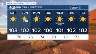 Triple-digits and sunny skies expected through the weekened