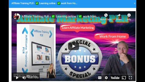 Affiliate Training PLR - ✅ Learning online - ✅ work from Home