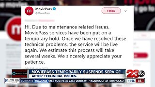 MoviePass suspends services due to "maintenance" issues