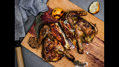 Gequetschtes Grillhuhn